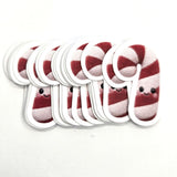 Candy Cane Plushie Sticker Set, glossy die cut printed stickers for Christmas