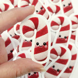 Candy Cane Plushie Sticker Set, glossy die cut printed stickers for Christmas
