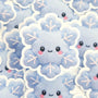 Snowflake Plushie Sticker Set, glossy die cut printed stickers for winter holidays