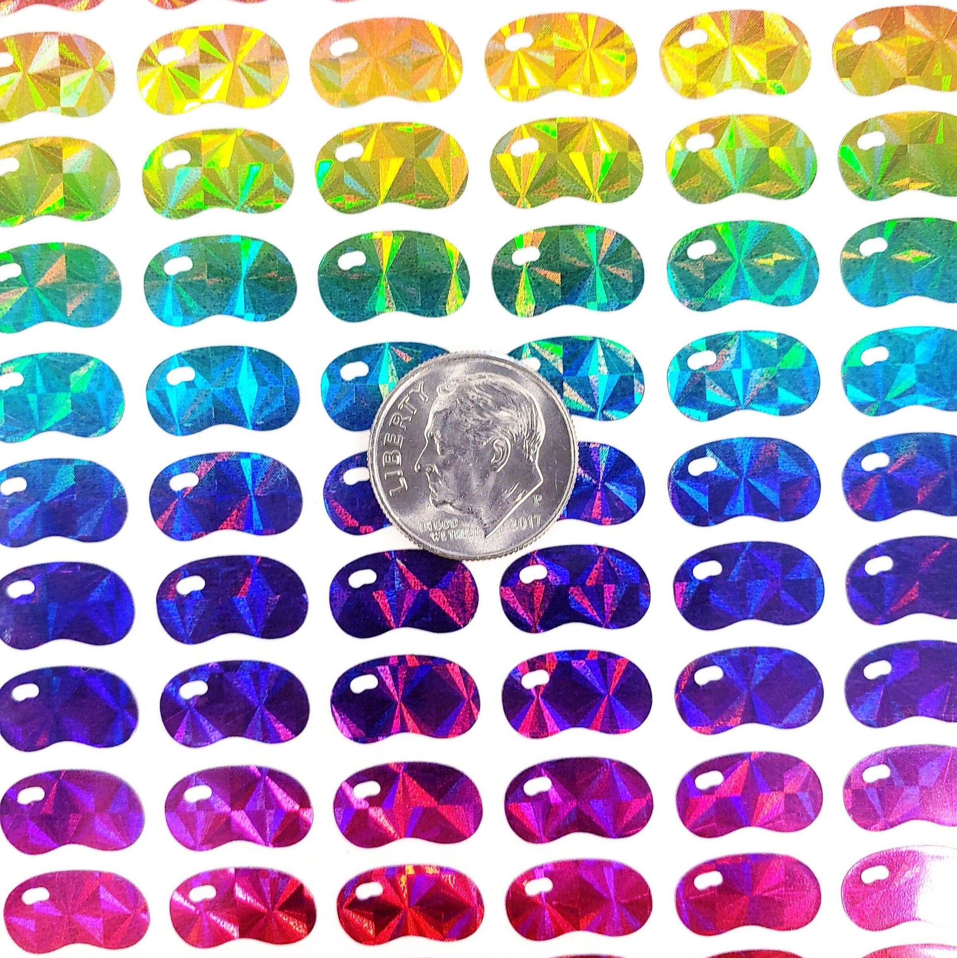 Jellybean Stickers, set of 100 or 200 rainbow jellybean candy decals for containers, cards, notebooks, decorations and Easter craft projects