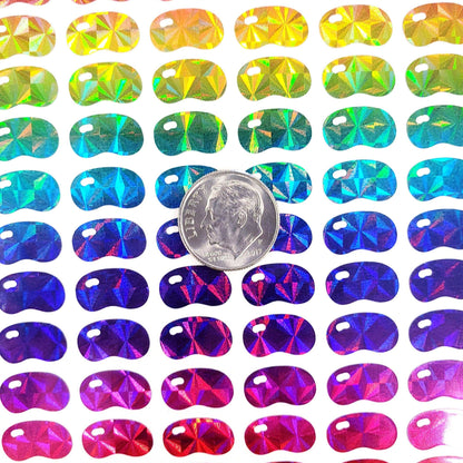 Jellybean Stickers, set of 100 or 200 rainbow jellybean candy decals for containers, cards, notebooks, decorations and Easter craft projects