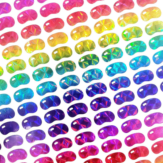 Jellybean Stickers, set of 100 rainbow jellybean candy decals for containers, cards, notebooks, decorations and Easter craft projects