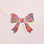 Light pink sparkly bow shaped stickers. Sheet of 20 peel and sticker bows for envelopes and notecards.