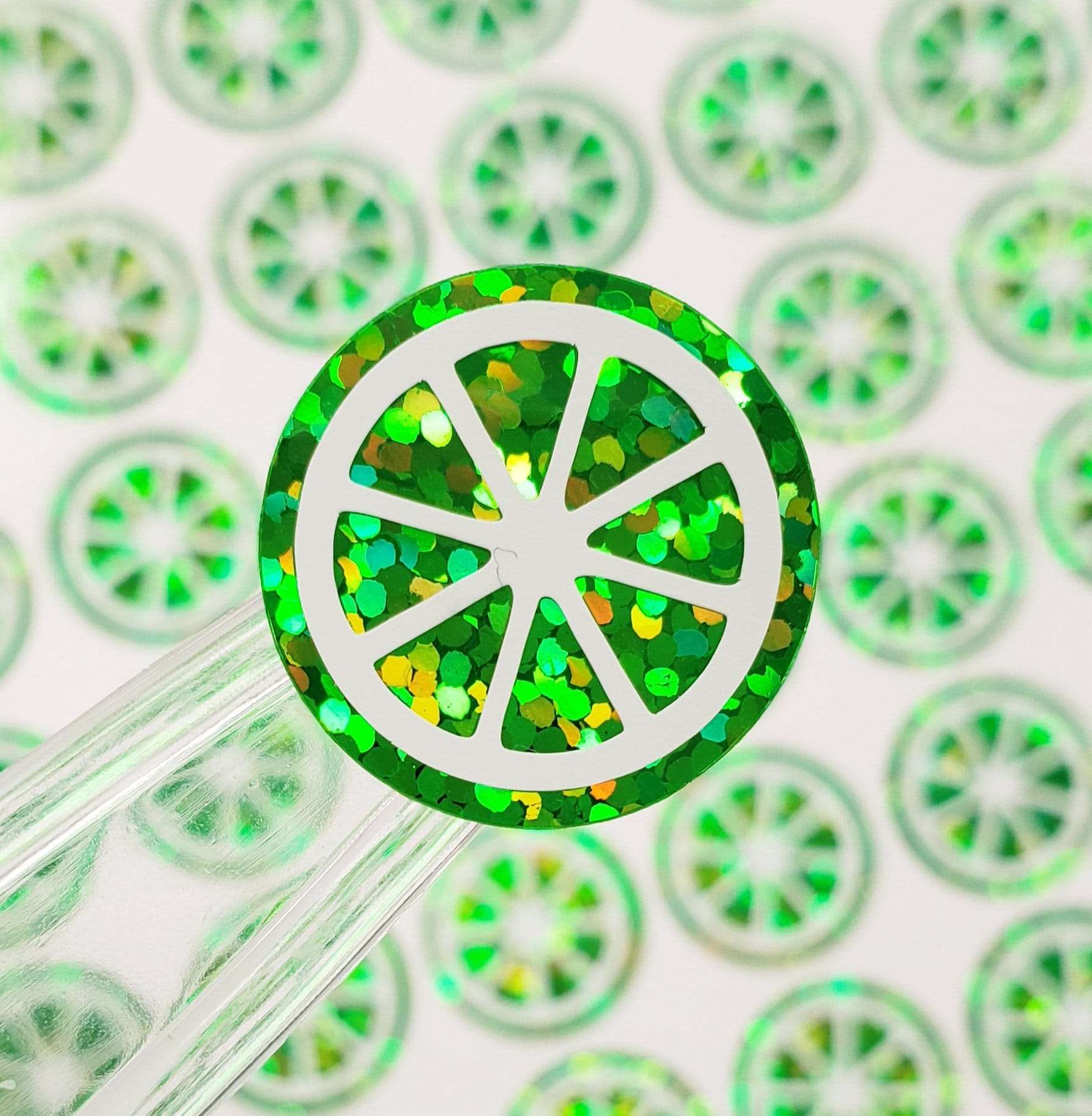 Sparkly Lime Stickers