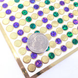 Mardi Gras Bead Stickers, set of 16 multi color sparkly faux rhinestone vinyl decal embellishments for envelopes, scrapbooks and glasses.
