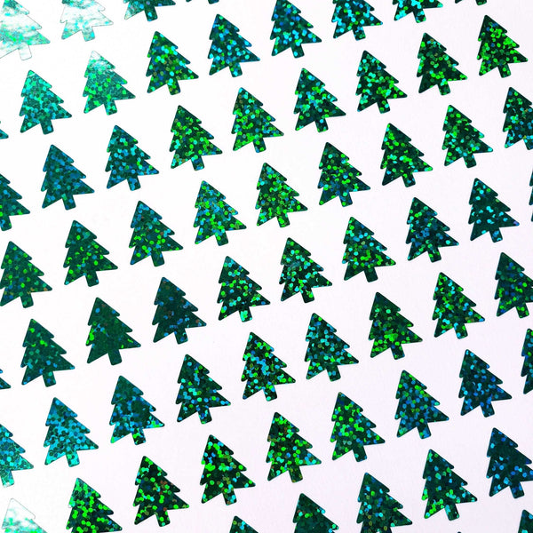 Pine Tree shaped Glitter Stickers