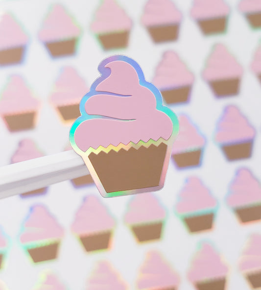 small pink cupcake stickers