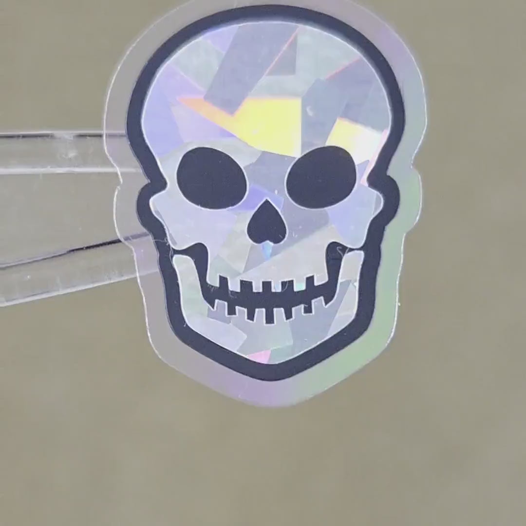 Sparkly Skulls Die Cut Sticker Set for Halloween, spooky season crafts