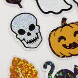 Halloween Themed Sticker Bundle, set of die cut glitter stickers for crafts, greeting cards and scrapbooks