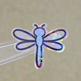 Light Blue Dragonfly Die-Cut Stickers, Glitter Bugs for Journals, Greeting Cards, Paper Craft Embellishments