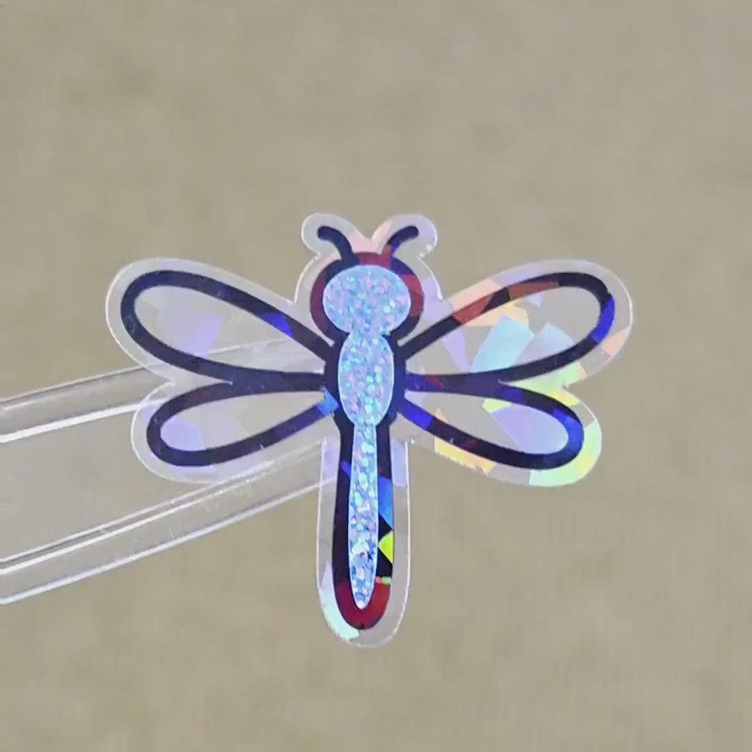 Light Blue Dragonfly Die-Cut Stickers, Glitter Bugs for Journals, Greeting Cards, Paper Craft Embellishments