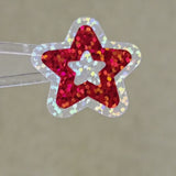 Red Glitter Star Stickers, Vinyl Die Cuts, set of 30 stars for crafts, journals, scrapbooks and classroom projects.