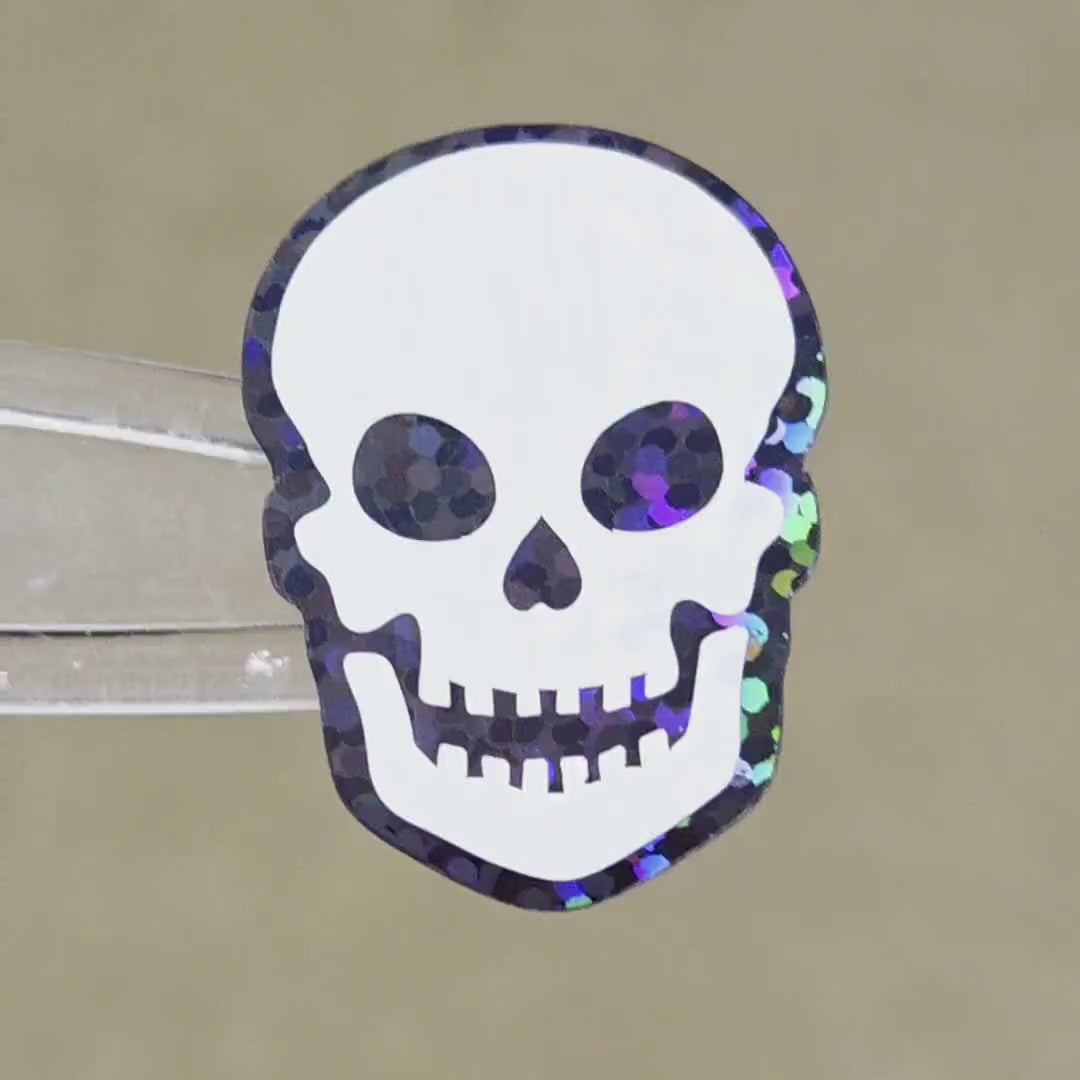 Black and White Skulls Die Cut Sticker Set for Halloween, spooky season crafts