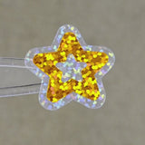 Orange Star Die Cut Stickers, set of 30 Sparkly Stars for crafts, journals, scrapbooks and classroom projects.