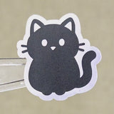 Black Cat Die Cut Sticker Set for Halloween Crafts, Pet Food Containers, Journals and Scrapbook Pages.