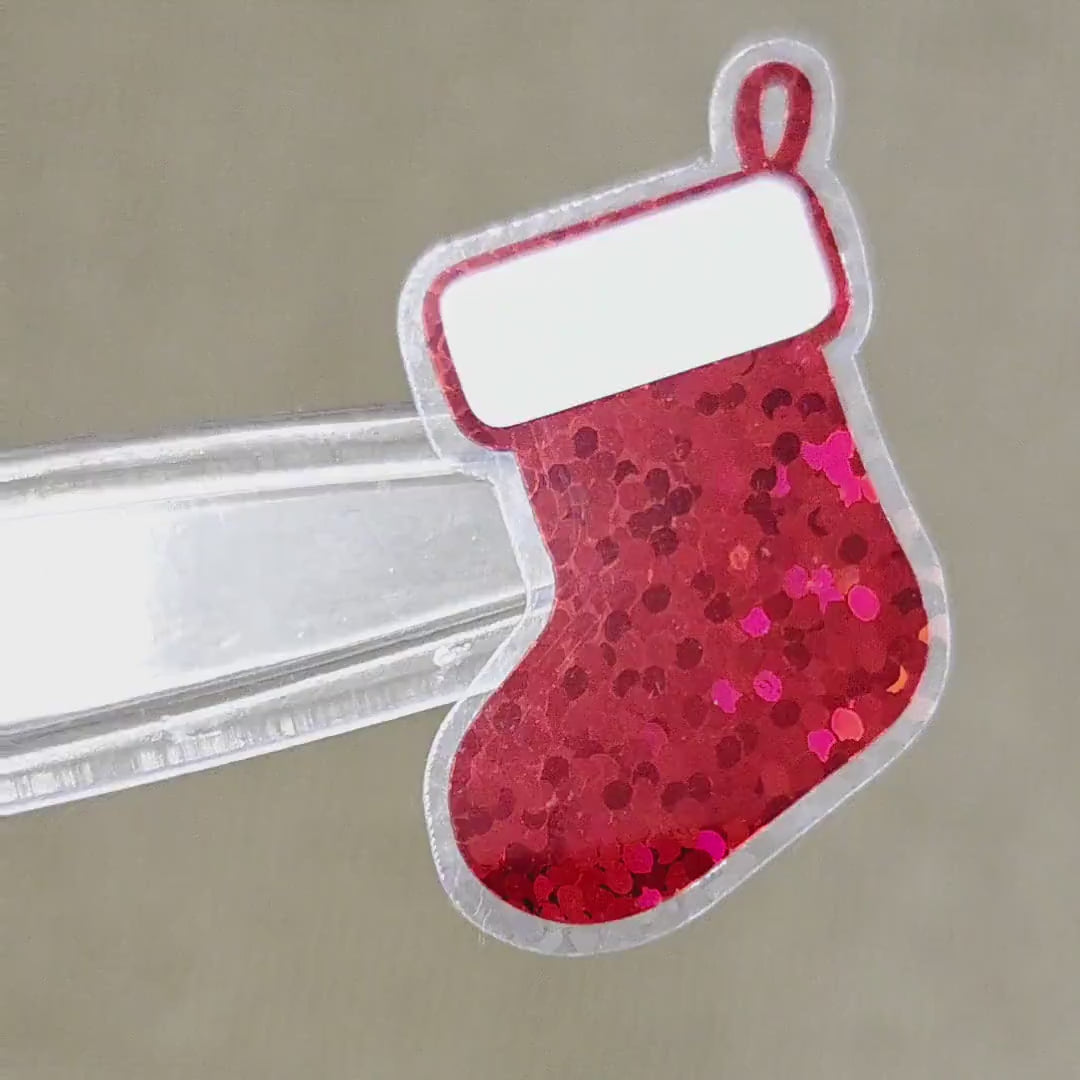 Christmas Stockings Die Cut Stickers, Holiday Cards, Journal and Planner Embellishments