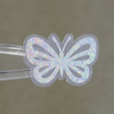 Mini Silver Sparkly Butterfly Stickers, Vinyl Die Cuts for Greeting Cards, Journals, Scrapbook Pages and Paper Crafts