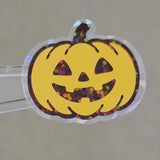 Set of Halloween Pumpkins Die Cut Stickers, Jack O Lantern glitter decals for teachers, journals, fall season decor.