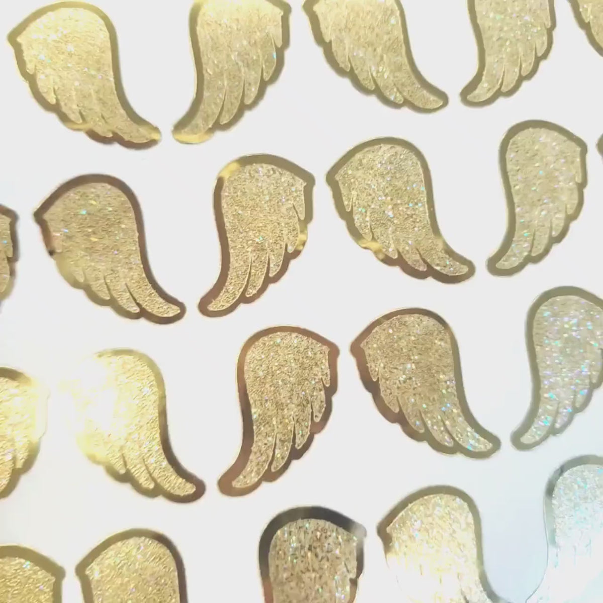 Angel Wing Stickers, set of 42, gold