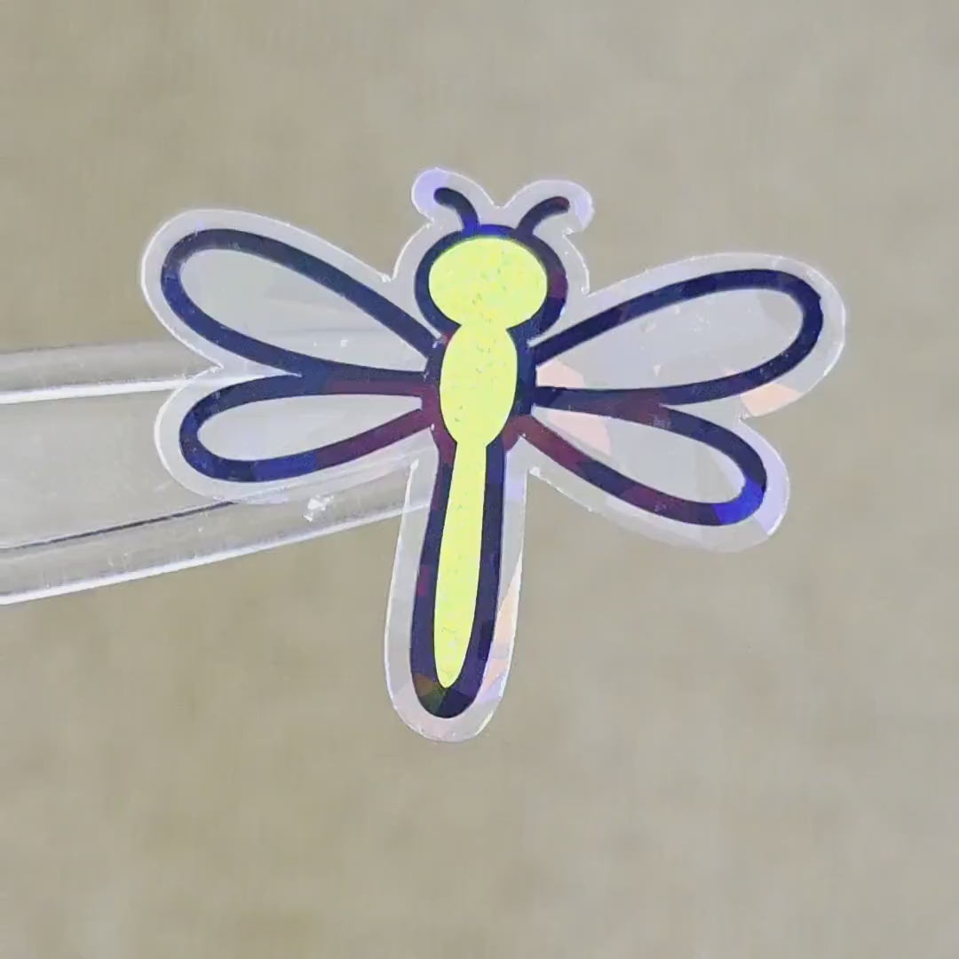 Dragonfly Die Cut Stickers, set of cute bugs for mason jars, envelopes, journals and crafts, choose color.