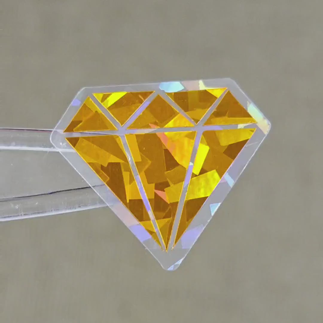 Orange Diamond Gems Die Cut Sticker Set, multicolor sparkly stickers for tumblers, journals, scrapbooks and crafts