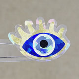 Blue Evil Eye with Gold Lashes, Die Cut Sticker Set for autumn crafts, mystical decor, good luck symbol.