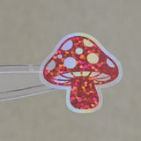 Glitter Mushroom Sticker Bundle, Die-Cut Woodland Fairycore Decals, Handmade Vinyl Toadstools