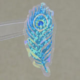 Peacock Feathers Glitter Sticker Bundle, die cut stickers for summer festival journal page embellishments, laptop decal