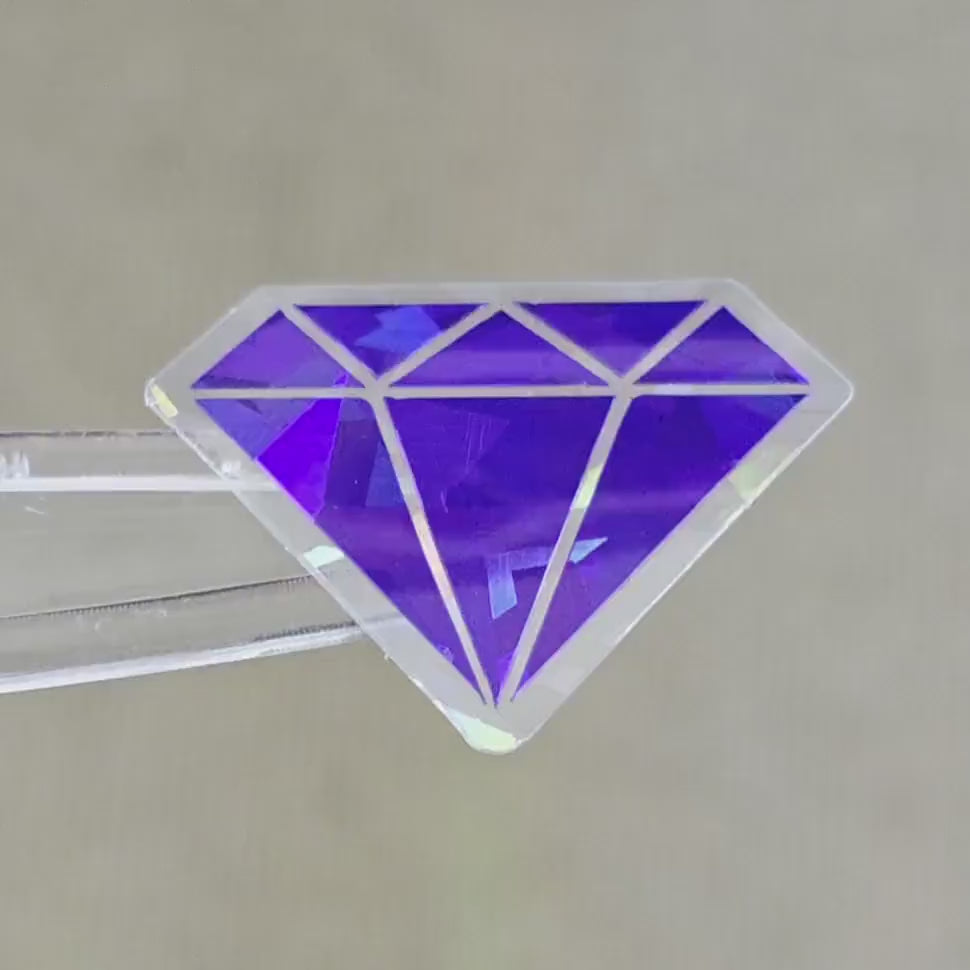 Purple Diamond Gems Die Cut Sticker Set, multicolor sparkly stickers for tumblers, journals, scrapbooks and crafts