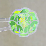 Green Lettuce Die Cut Mini Stickers for summer vegetable garden journals, plant stakes, menu planning invitations and scrapbook pages.
