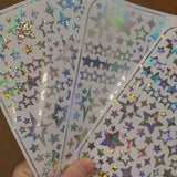 Holographic Star Sticker Sheet, Set of 100 Various Stars for Journals, Envelopes, Cardholders, and Photocards