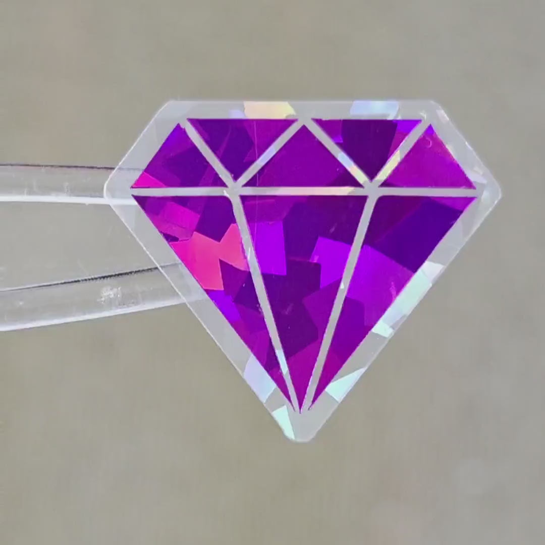Hot Pink Diamonds Die Cut Sticker Set, multicolor sparkly stickers for tumblers, journals, scrapbooks and crafts
