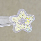 Gold Glitter Star Die Cut Stickers, set of 30 sparkly stars for crafts, journals, scrapbooks and classroom projects.