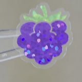 Mini Blackberry Stickers, Die Cut Glitter Vinyl Decals, Peel & Stick, choose amount