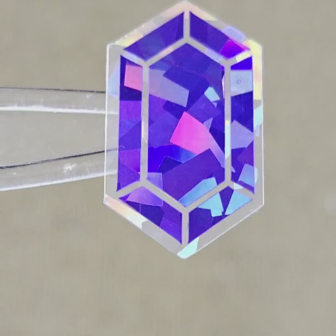 Purple Rupee Gems Die Cut Sticker Set, sparkly amethyst treasure stickers for gamers, tumblers, journals, scrapbooks and crafts
