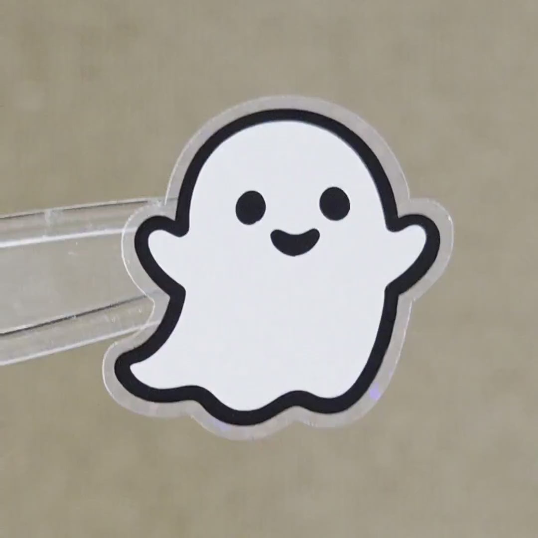 Cute Halloween Ghosts Die Cut Sticker Set for crafts, Trick or Treat bags, fall decor, spooky season stickers.