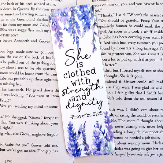 lavender flower proverb bookmark