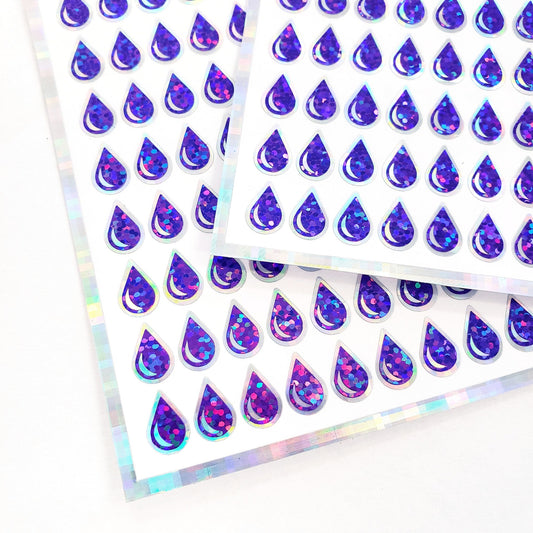 purple rain drop stickers