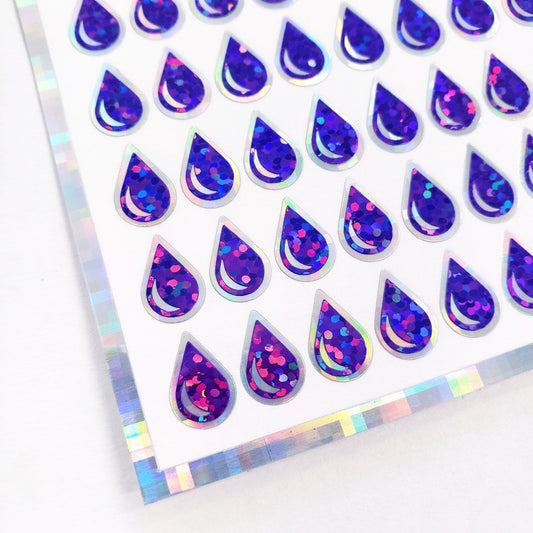 purple rain drop stickers