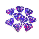 Red Diamonds Die Cut Sticker Set, multicolor sparkly stickers for tumblers, journals, scrapbooks and crafts