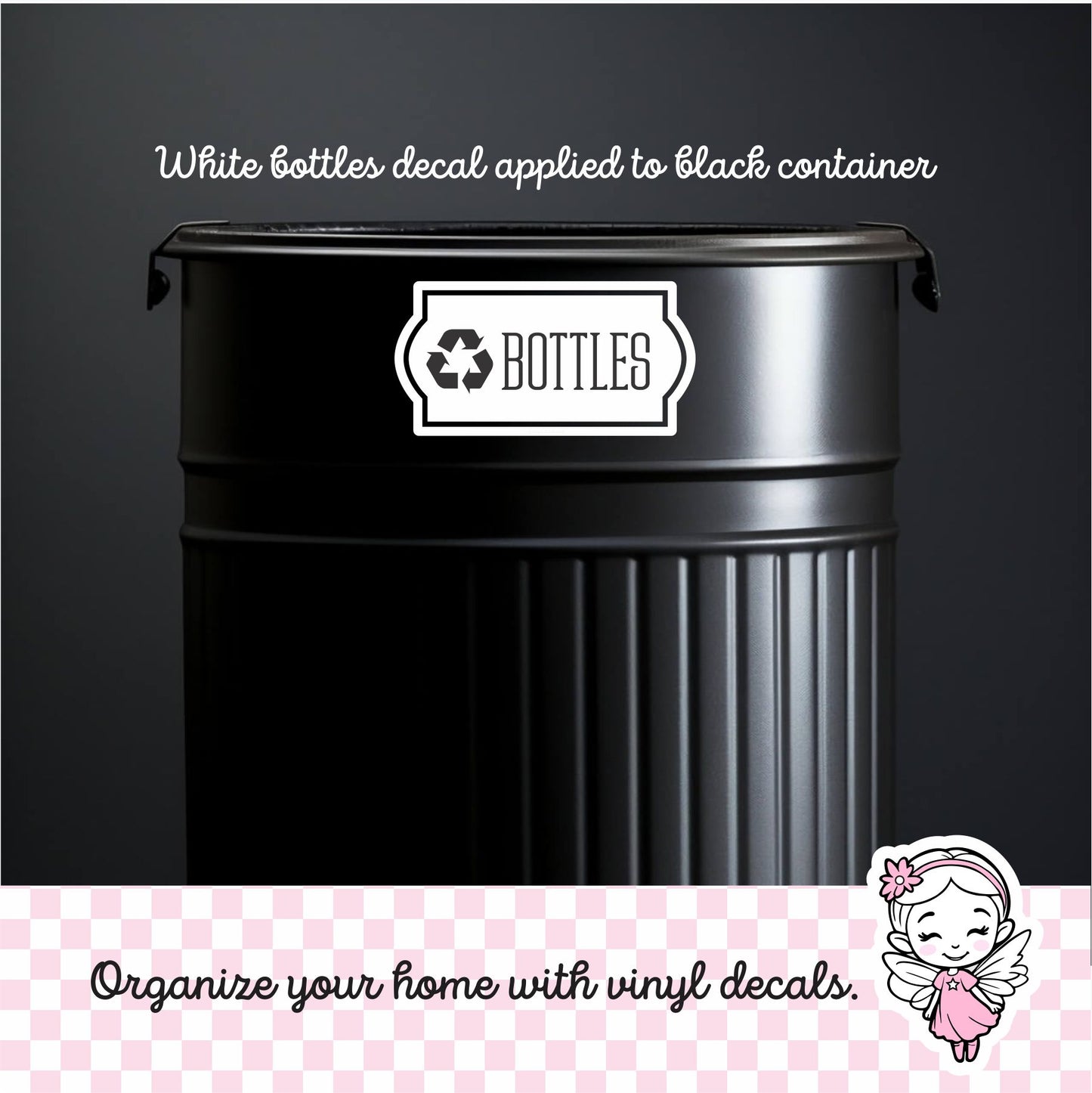 Recycle Bottles Decal, recycling bin label