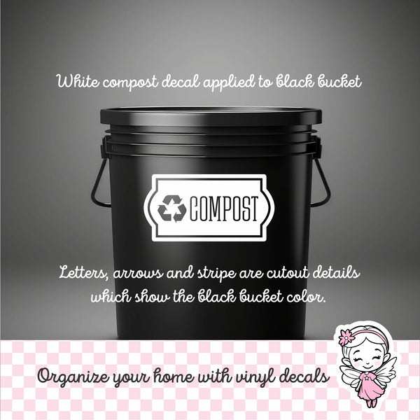 Compost Decal, recycling bin label