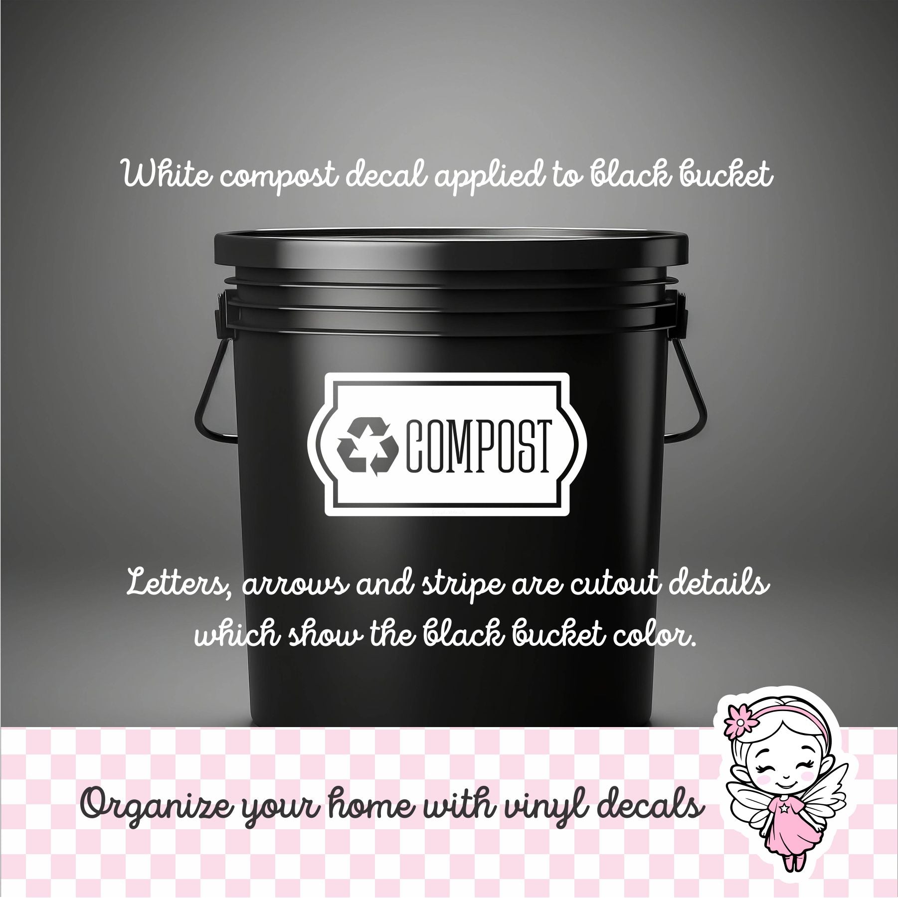 Compost Decal, recycling bin label – Fairy Dust Decals