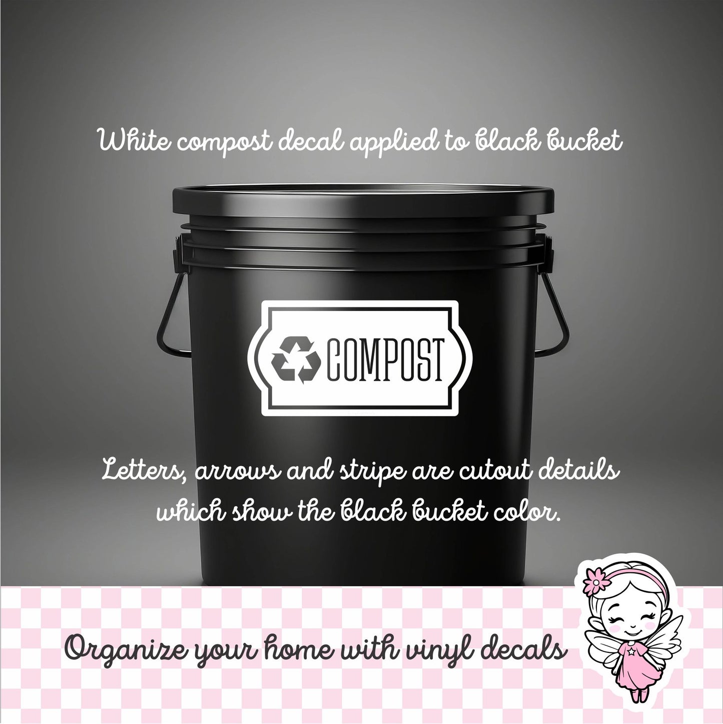 Compost Decal, recycling bin label