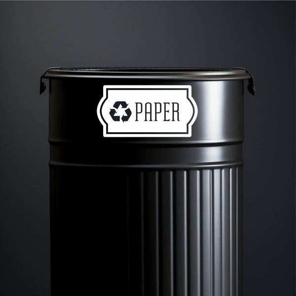 Recycle Paper Decal, recycling bin label