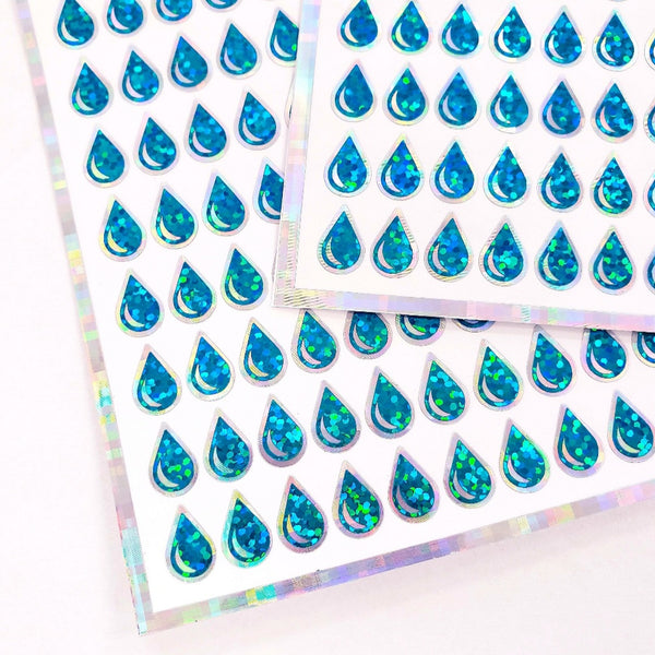 Turquoise Rain Drop Stickers