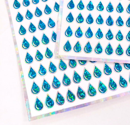 Turquoise Rain Drop Stickers