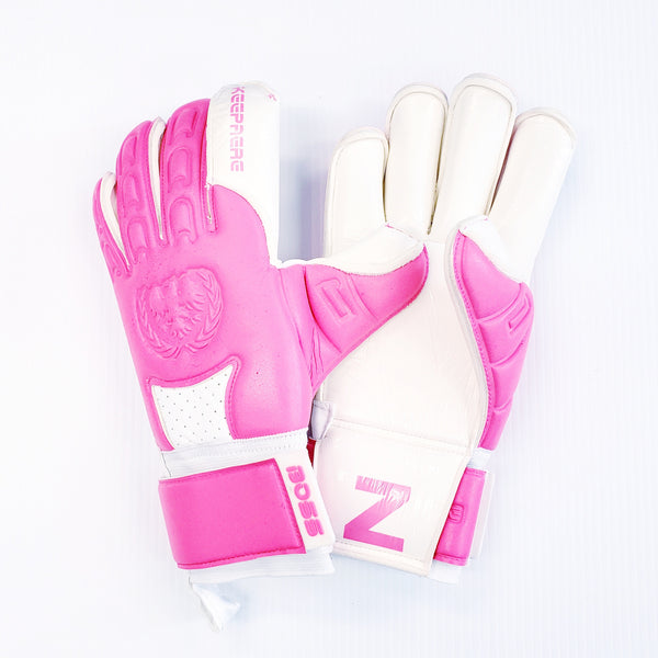 Goalkeeper Soccer Gloves, Pink & White  - Keepaere Boss