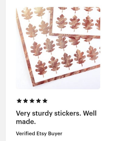 Copper Oak Leaf Stickers