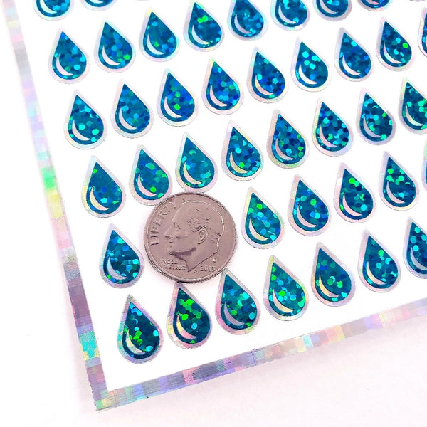 Turquoise Rain Drop Stickers